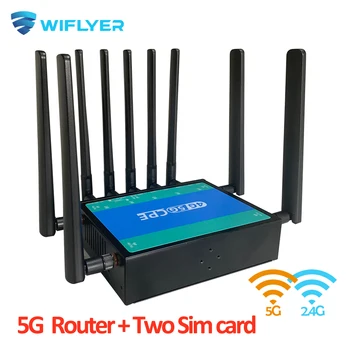 Две SIM 5G рутер отключен WiFi6 3000Mbps SIM карта 2.4GHz 5Ghz 8 антена 5G NR NSA SA 4×4 MIMO Home Hotspot WiFi рутер