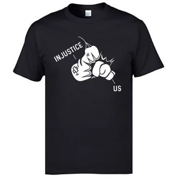 Несправедливост T ризи, отпечатани на монтирани Crewneck памучен плат T риза тениски за мъже април FOOL DAY
