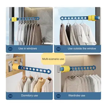 Преносима закачалка за дрехи Регулируема държач за дрехи Преносим регулируем държач за сушене на дрехи за пътуване за прозорец