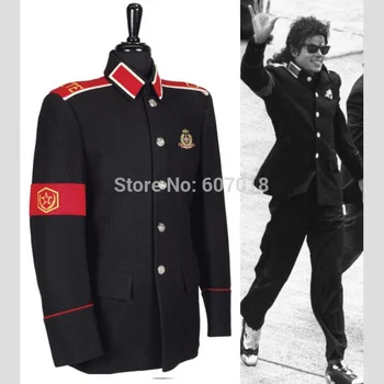 Редки Класически MJ MICHAEL JACKSON костюм черен неформален военен CTE вълнено облекло яке връхни дрехи