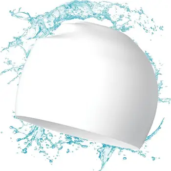 Шапки за плуване за възрастни Водоустойчива плувна шапка със защита на ушите Гъвкави неплъзгащи се плувни шапки за къпане за жени Мъже Възрастни Дълги