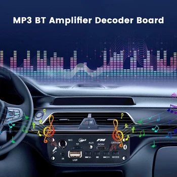 6W усилвател DC 5V MP3 WMA декодер съвет Bluetooth 5.0 аудио модул USB TF радио безжичен FM приемник 2 * 3W MP3 плейър за кола
