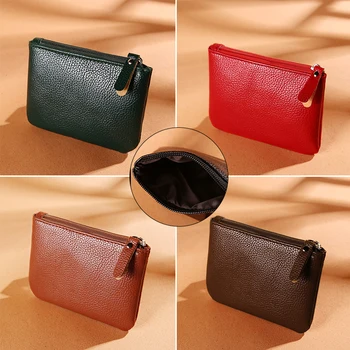 Мода личи модел цип дизайн монета чантата мека PU кожа практически къси чанти притежателя на карти ключодържател мини джоб портфейл